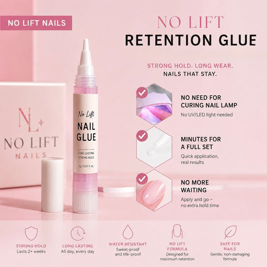 No-Lift Nail Glue – Long Lasting Hold
