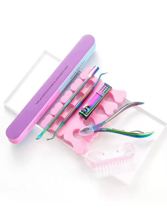 Colorful Titanium Nail Care Set – 7 Pieces