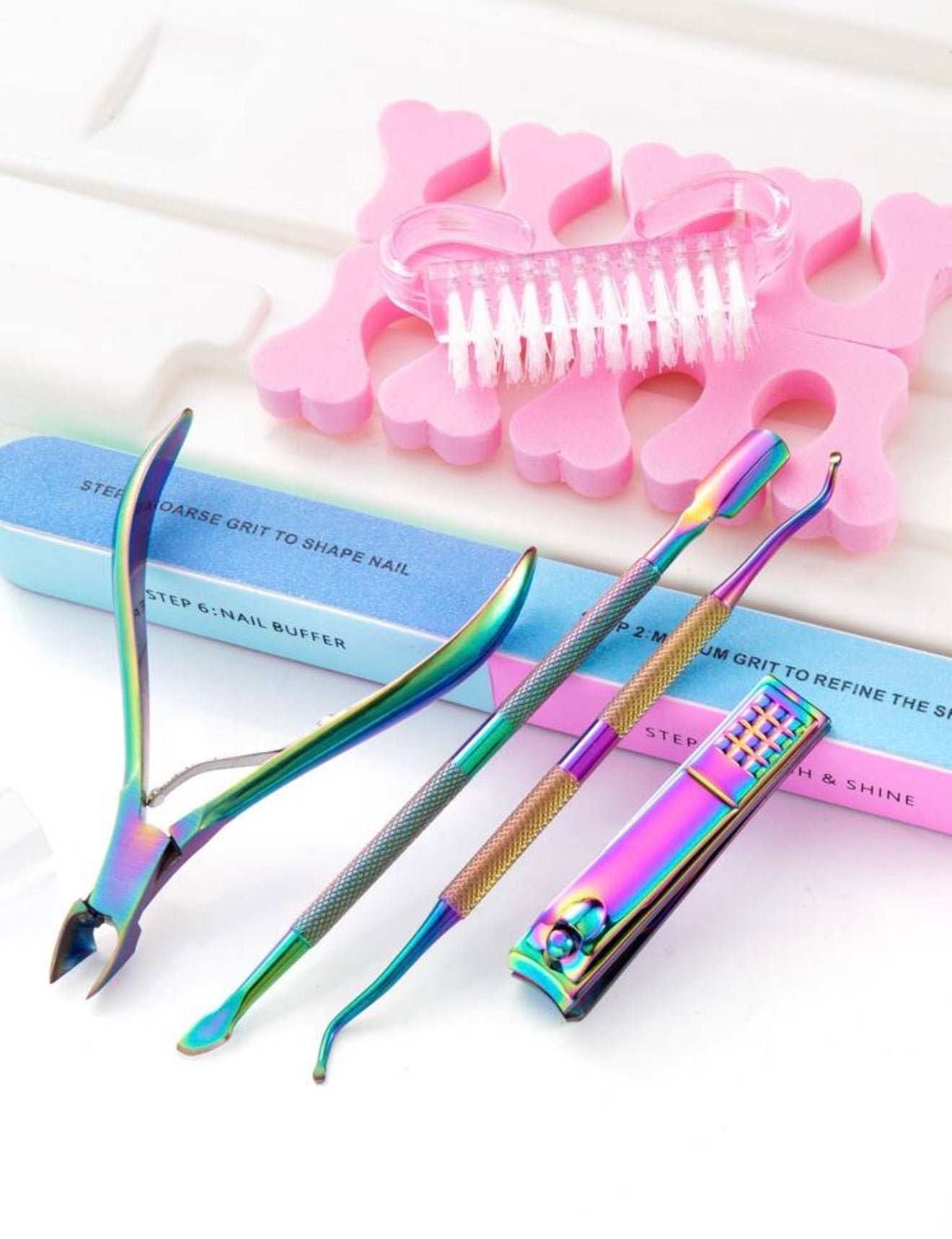 Colorful Titanium Nail Care Set – 7 Pieces