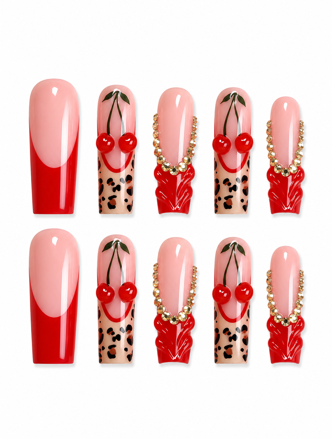 24 Pcs Cherry Bomb Nails