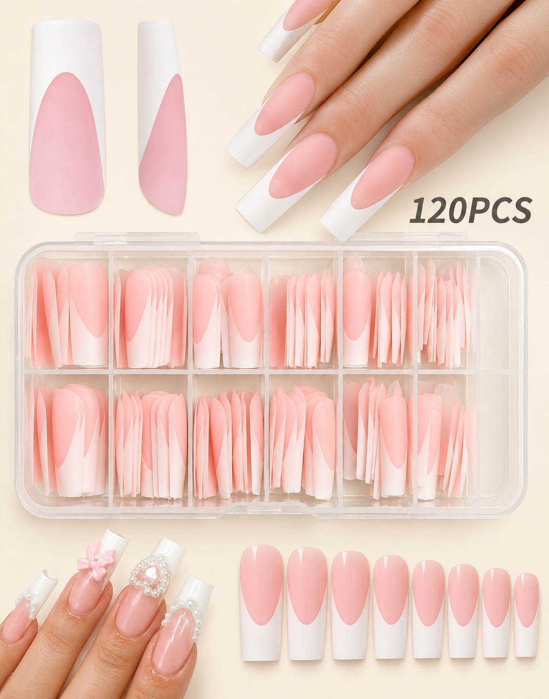 120pcs French Nail Tips