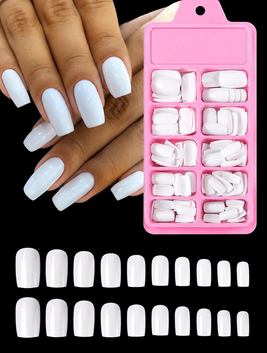 100pcs Nail Kit (Almond and Coffin)