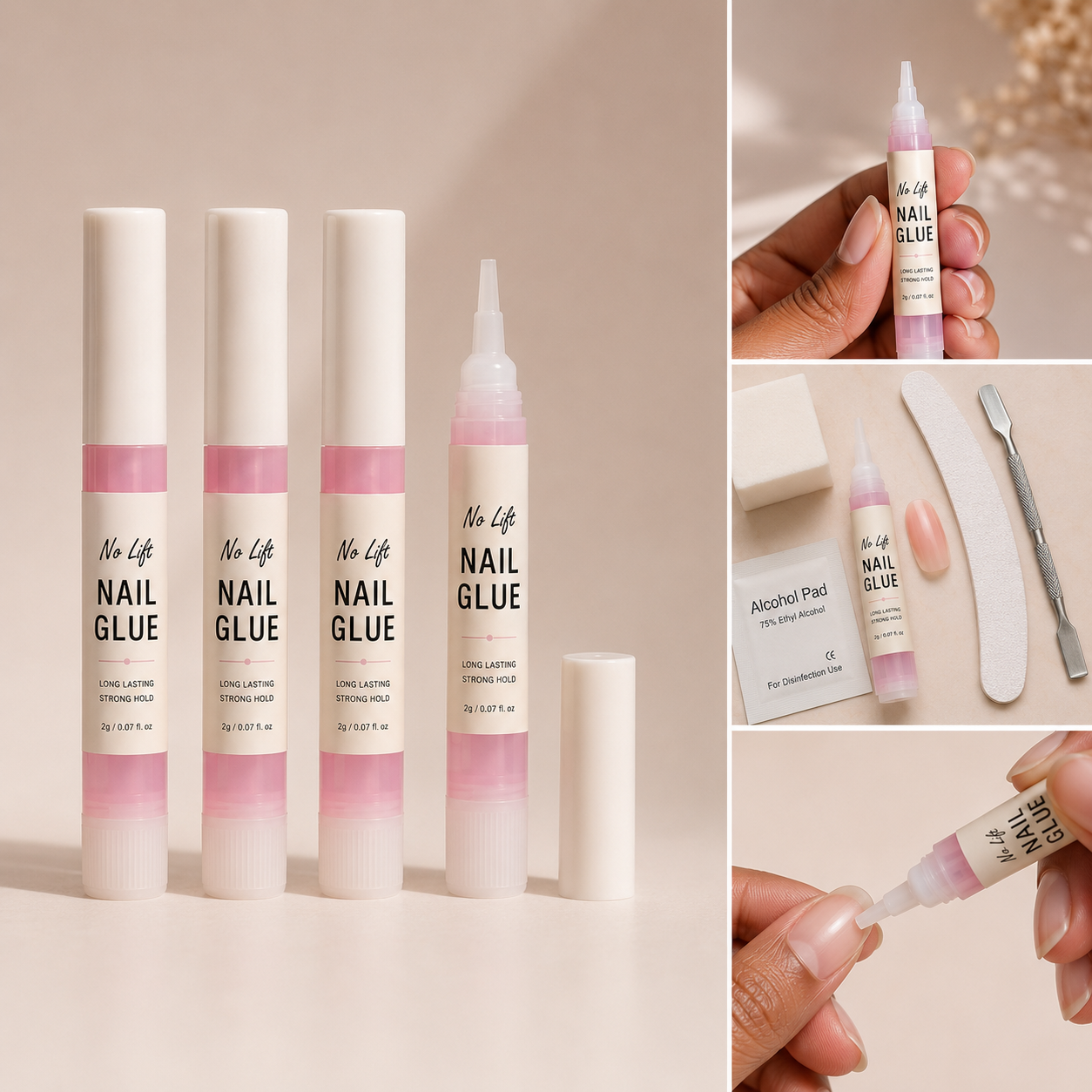 No-Lift Nail Glue – Long Lasting Hold