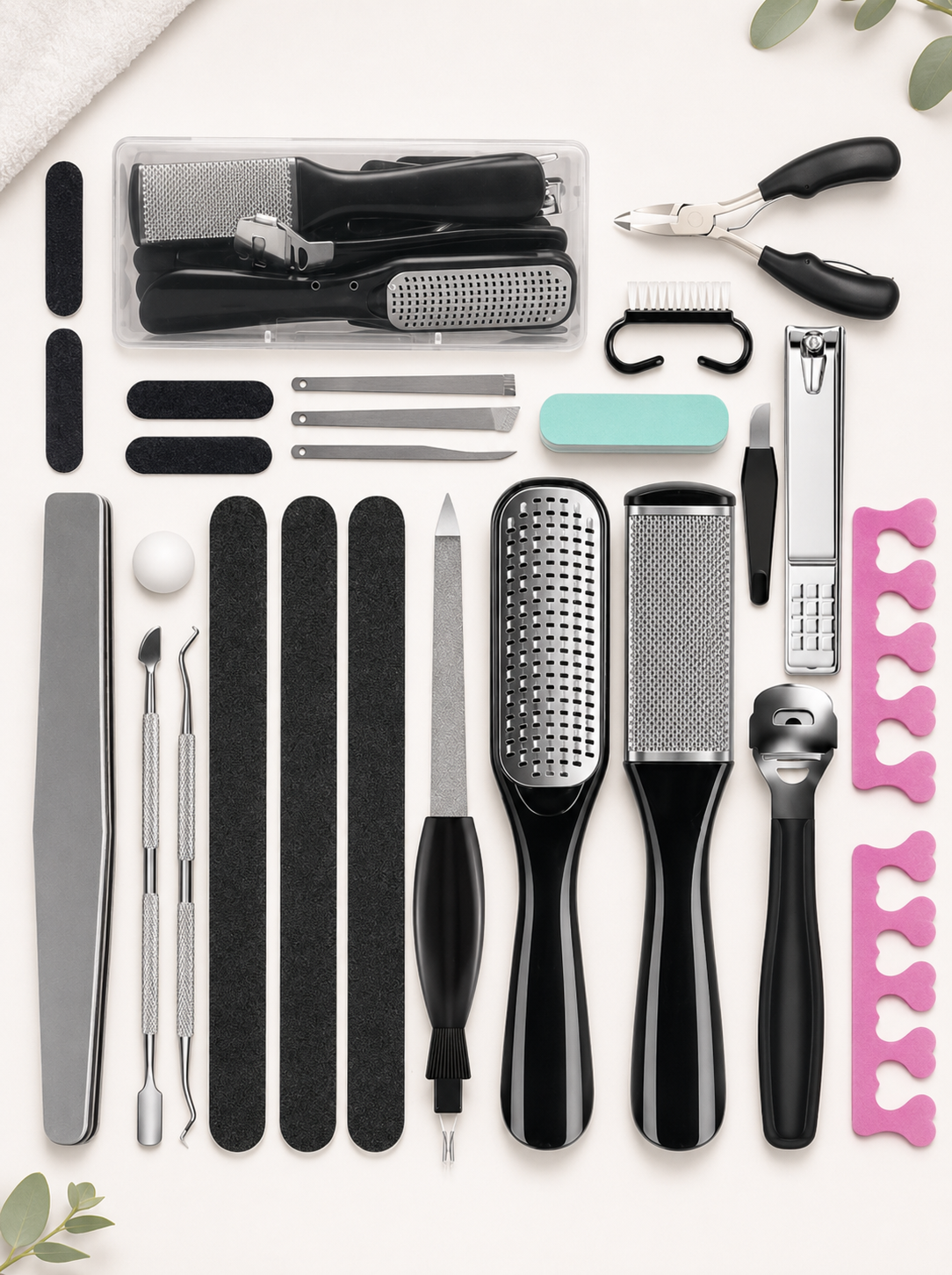 Complete Mani + Pedi Care Kit – 25 Pieces
